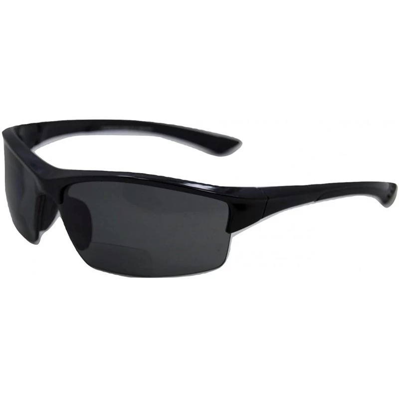 Wrap Magnificent Maui Wrap Polarized Nearly Invisible Line Bifocal Sunglasses - Black - CL18964RG8M $40.89