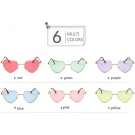 Aviator Men's Fashion Heart Sunglasses Slight Alloy Frame Lovely Aviator Style for Women (Color Pink) - Pink - CN1993RKEHI $3...