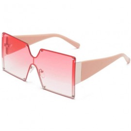 Sport Large frame female conjoined sunglasses fashion windproof color sunglasses-Gradient powder - CT197ZHYN27 $36.78