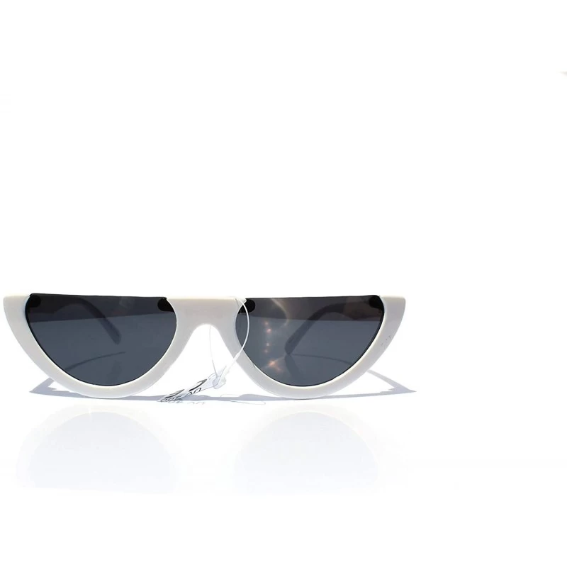 Rimless SIMPLE Cut-off Half Frame Designer Style Fashion Sunglasses - Black - CY18Z9W9UR0 $9.11