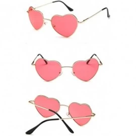 Aviator Heart Sunglasses Slight Alloy Frame Lovely Aviator Style for Women Casual Fashion Sunglasses (Color Red) - Red - CZ19...