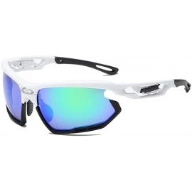 Sport Polarized Sunglasses Protection Comfortable Designer - Green Mirrored 1 - C118KR08S7K $16.84