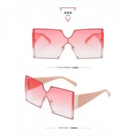 Sport Large frame female conjoined sunglasses fashion windproof color sunglasses-Gradient powder - CT197ZHYN27 $22.81