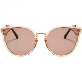 Cat Eye Fashion Polarized Sunglasses Women Cat Eye 100% UV400 Eyeglasses Anti Glare B7000 - Champagne - C8196DCZ23D $12.05