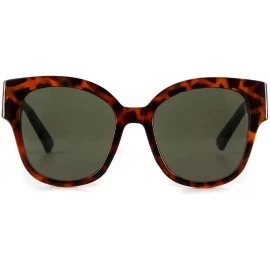 Shield Women Oversized Square Sunglasses Luxury Brand Designer Big Tortoise Shell Frame Female Shades Sun Glasses - C3 - C018...