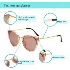 Cat Eye Fashion Polarized Sunglasses Women Cat Eye 100% UV400 Eyeglasses Anti Glare B7000 - Champagne - C8196DCZ23D $27.38