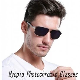 Square Myopia Sunglasses Fashion new Metal Polarized Sunglasses Square Men's Nearsighted Glasses Driving Mirror - CU18ZCW3DGL...