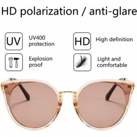 Cat Eye Fashion Polarized Sunglasses Women Cat Eye 100% UV400 Eyeglasses Anti Glare B7000 - Champagne - C8196DCZ23D $27.38