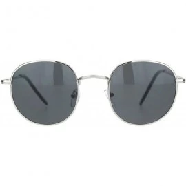 Rectangular Mens 90s Rectangular Metal Rim Dad Shade Sunglasses - Silver Solid Black - CG18O278LZ9 $19.17