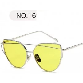 Oversized New Fashion Cat Eye Sunglasses Women Luxury Brand Design Mirror Lens C17 - C16 - C418YKTX3K3 $7.78