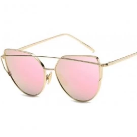 Oversized New Fashion Cat Eye Sunglasses Women Luxury Brand Design Mirror Lens C17 - C16 - C418YKTX3K3 $7.78