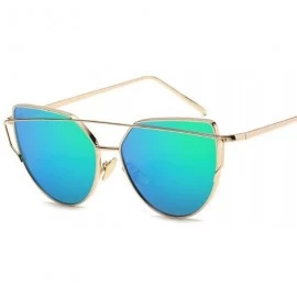 Oversized New Fashion Cat Eye Sunglasses Women Luxury Brand Design Mirror Lens C17 - C16 - C418YKTX3K3 $7.78