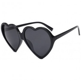 Rimless Women Heart Shaped Rimless Sunglasses Transparent Candy Color Eyewear Party Glasses (Black) - CT196H537EH $20.30