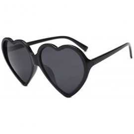 Rimless Women Heart Shaped Rimless Sunglasses Transparent Candy Color Eyewear Party Glasses (Black) - CT196H537EH $18.07