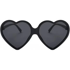 Rimless Women Heart Shaped Rimless Sunglasses Transparent Candy Color Eyewear Party Glasses (Black) - CT196H537EH $8.17