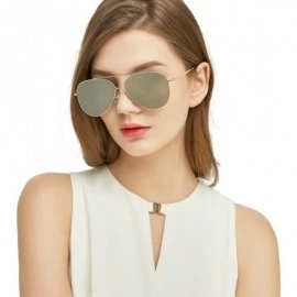 Sport Aviator Sunglasses Designer Eyewear Protection - Gold Frame Grey Mirroed Lens - CF17YSE6A2I $20.22