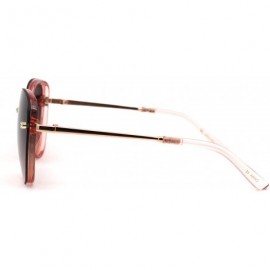 Butterfly Womens Luxury Rhinestone Jewel Trim Butterfly Chic Sunglasses - Rose Gold Pink Brown - CE18ZWOZKAL $14.44