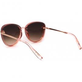 Butterfly Womens Luxury Rhinestone Jewel Trim Butterfly Chic Sunglasses - Rose Gold Pink Brown - CE18ZWOZKAL $14.44