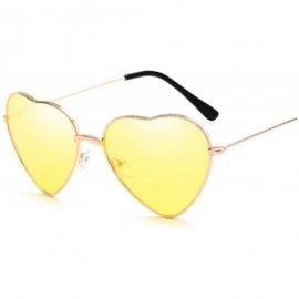 Oversized Heart Shaped Sunglasses Women Fashion LOVE Clear Ocean Lenses Pink Sun Glasses Oculos UV400 - Yellow - C4197Y702TQ ...