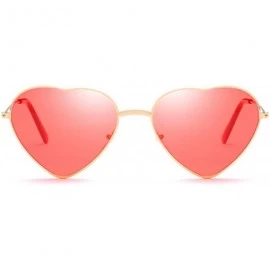 Oversized Heart Shaped Sunglasses Women Fashion LOVE Clear Ocean Lenses Pink Sun Glasses Oculos UV400 - Yellow - C4197Y702TQ ...