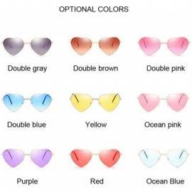Oversized Heart Shaped Sunglasses Women Fashion LOVE Clear Ocean Lenses Pink Sun Glasses Oculos UV400 - Yellow - C4197Y702TQ ...