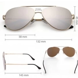 Sport Aviator Sunglasses Designer Eyewear Protection - Gold Frame Grey Mirroed Lens - CF17YSE6A2I $20.22