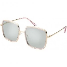Round Women Sunglasses Polarized Oversized Round Sunglasses for Women - Pink Gray - C118CD74G22 $21.20