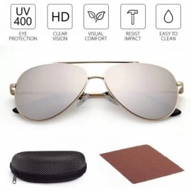 Sport Aviator Sunglasses Designer Eyewear Protection - Gold Frame Grey Mirroed Lens - CF17YSE6A2I $12.03