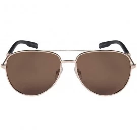 Aviator Pilot Men's 100% UV400 Protection Lens Driving Eyewear- TAC Polarized Sunglasses - Matte Glod/Brown - CJ19245854M $17.71