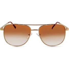 Aviator Chillin' Aviator Bifocal Sunglasses - Gold - CI11JMEI7QB $27.20