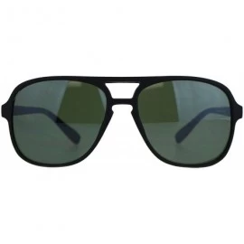 Sport Mens Classic 90s Plastic Pilots Racer Sport Sunglasses - Matte Black Green - CE18M596G7C $16.64