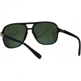 Sport Mens Classic 90s Plastic Pilots Racer Sport Sunglasses - Matte Black Green - CE18M596G7C $9.86