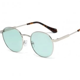 Round 60s Vintage Retro Hipster Lennon's Round Sunglasses Statement Hippie Glasses - Silver/Turquoise Green - C9194ER5IE6 $11.12