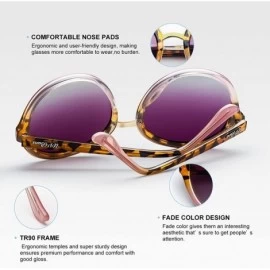Cat Eye Polarized Sunglasses Protection Oversized - Round Purple - C518CWTIOZD $22.90
