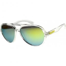 Aviator Mens Aviator Sunglasses With UV400 Protected Mirrored Lens - Clear-yellow / Sun - CO122XJN62V $10.12