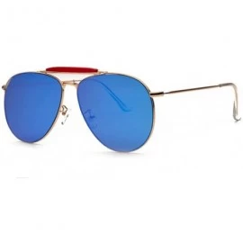 Aviator Women Pilot Mirror UV400 Sunglasses Coating Flat Sun Glasses Eyewear - Blue - CY1820R4AUD $8.83