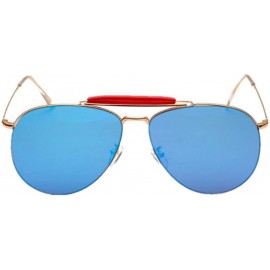 Aviator Women Pilot Mirror UV400 Sunglasses Coating Flat Sun Glasses Eyewear - Blue - CY1820R4AUD $8.83