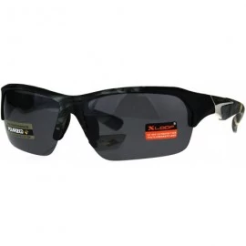 Wrap Xloop Polarized Lens Sunglasses Mens Half Rim Soft Matted Camouflage - Grey Camo - CO1802NYO46 $14.36