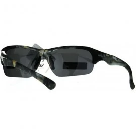 Wrap Xloop Polarized Lens Sunglasses Mens Half Rim Soft Matted Camouflage - Grey Camo - CO1802NYO46 $14.36