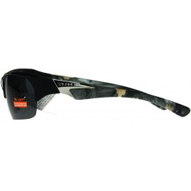 Wrap Xloop Polarized Lens Sunglasses Mens Half Rim Soft Matted Camouflage - Grey Camo - CO1802NYO46 $14.36
