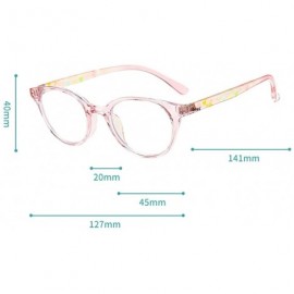 Round Anti Blue Light for Kids - Clear Lens Glasses Round Frame Eye Protection - Transparent-pink - CH198R3EXO5 $9.96