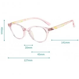 Round Anti Blue Light for Kids - Clear Lens Glasses Round Frame Eye Protection - Transparent-pink - CH198R3EXO5 $9.96