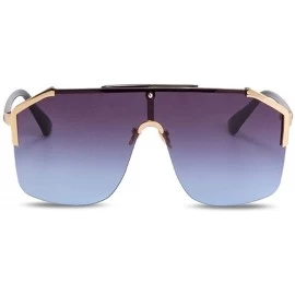 Rimless Rimless Shield Sunglasses Flat Top Mirror Glasses Women Men oversized Retro Sunglasses - 3 - CN1965KNA0K $12.91