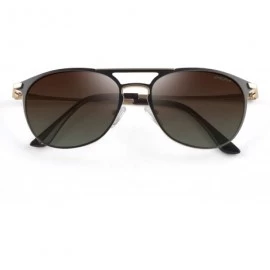 Round Vintage Polarized Sunglasses Round UV Protection for Men Women - Gold/Gradient Brown Lens - C318SXXUS29 $42.10