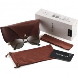 Round Vintage Polarized Sunglasses Round UV Protection for Men Women - Gold/Gradient Brown Lens - C318SXXUS29 $21.61