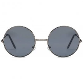 Round Lady Luxury Vintage Mirror Small Round Eye Sunglasses Women Eyewear Metal Retro Punk Frame Men Sun Glasses - 3 - CB198Z...