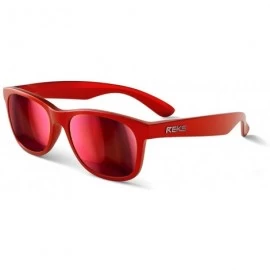 Square Polarized Unbreakable SEAFARER Sunglasses- Red Frame- Black-Red Mirror Lens - CD12O7UVQJC $30.82