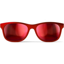 Square Polarized Unbreakable SEAFARER Sunglasses- Red Frame- Black-Red Mirror Lens - CD12O7UVQJC $12.41