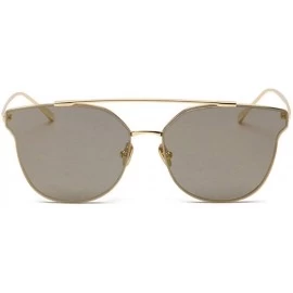 Goggle Women Cat Eye Vintage Mirror UV400 Sunglasses Coating Glasses Eyewear - Gold - C5182DLHA4H $21.91