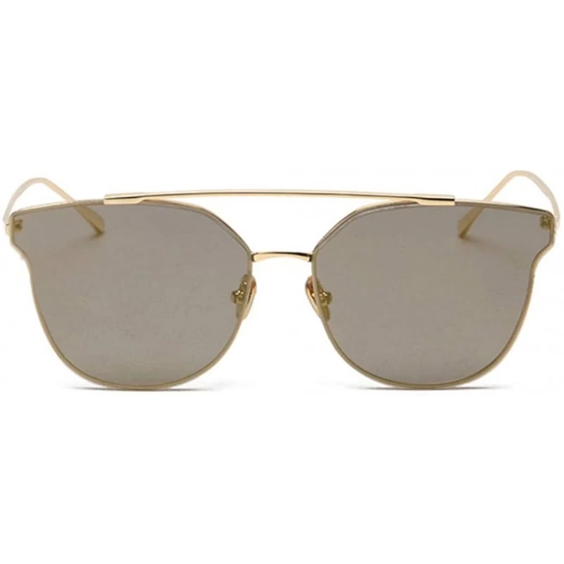 Goggle Women Cat Eye Vintage Mirror UV400 Sunglasses Coating Glasses Eyewear - Gold - C5182DLHA4H $13.09